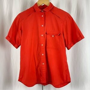 Liz Claiborne Size 8 Outdoor Hiking Button Down Shirt Safari Vibrant Breathable